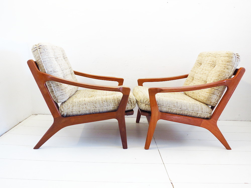 2 danish teak easy chairs design ARNE WAHL IVERSEN
