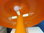 2 Artemide Nesso Tischlampen weiß und orange Design Giancarlo Mattioli