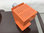 Kleine orange Schreibtischlampe Kubisches Design 70er Space Age