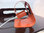 Kleine orange Schreibtischlampe 70er Space Age Design von Pako