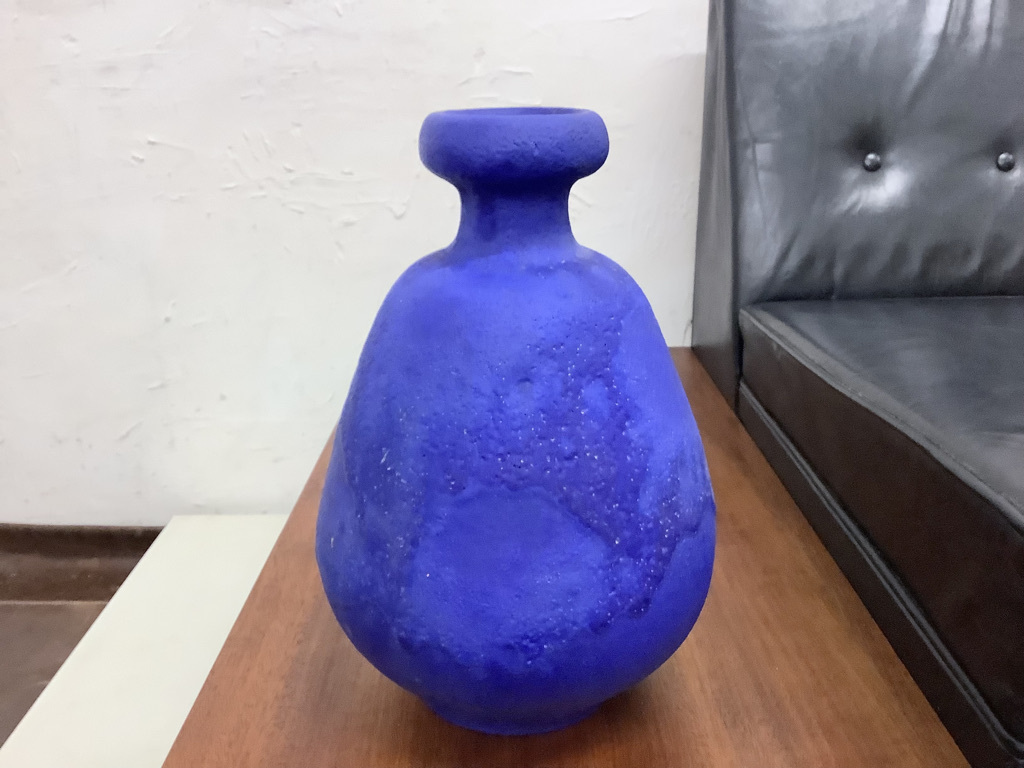 Big blue Studio Pottery Vase by Hoy Keramik Hartwig Heyne